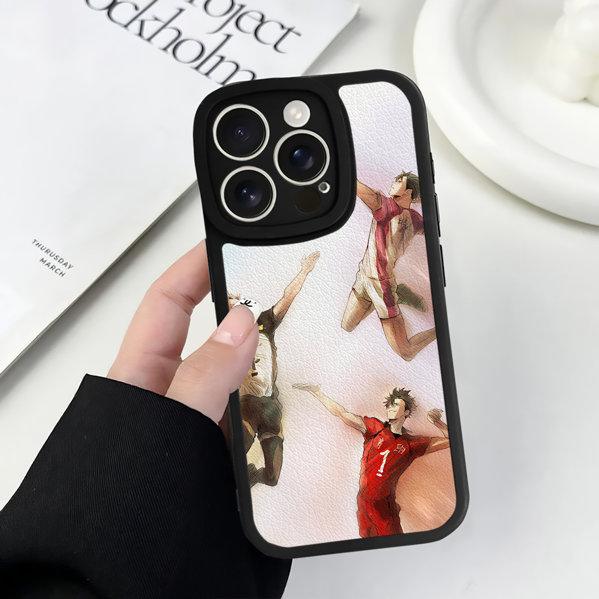（画像用） ハイキュー!! Haikyu!! 【iPhone 16シリーズ対応】シリコンスマホケース（レザー調） 材質：シリコン